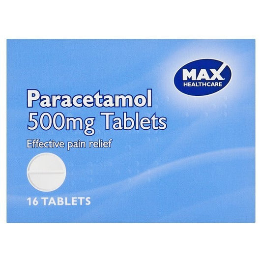 Max Healthcare Paracétamol 500mg Comprimés 16 (boîte)
