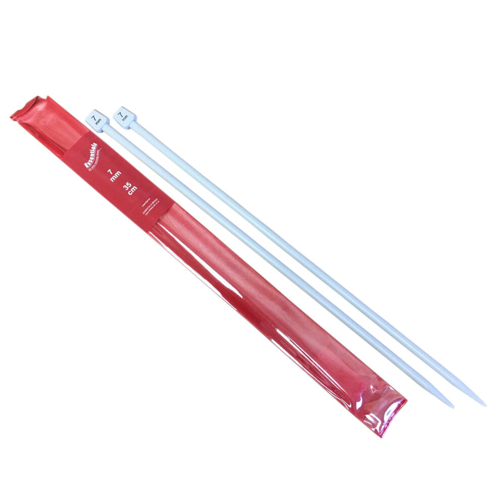 6mm (30cm Long)) Essentials Knitting Needles Plastic Single Point Pins