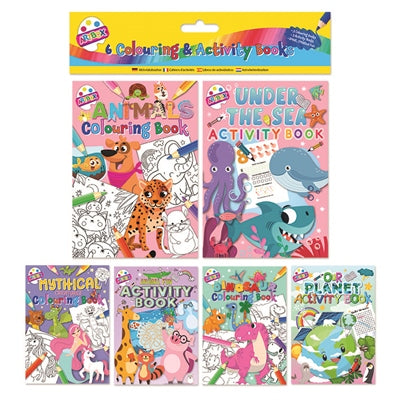 Art Box 6 Mini Colouring & Activity Books, Girls Design
