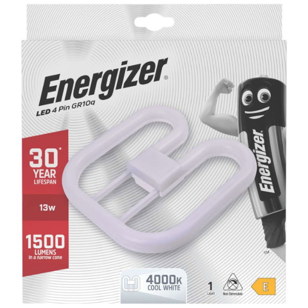 S30626 Lampe LED Energizer GR10q 4 broches 13W 1500lm 4000K (blanc froid) - Boîte de 1
