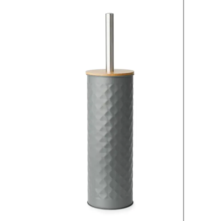 BLUE CANYON TOILET BRUSH & HOLDER WITH WOODEN BAMBOO LID