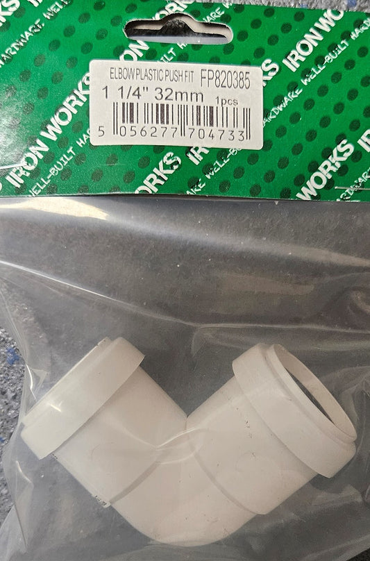 4733 - FP820385 - COUDE À 90° PUSHFIT BLANC 32MM 1 1/4