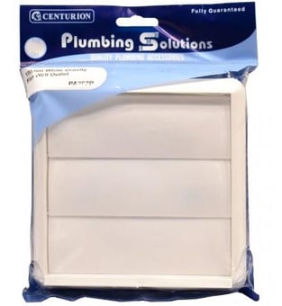 CENTURION PLOMBERIE SOLUTIONS 100mm BLANC SORTIE MURALE À CLAPET GRAVITAIRE