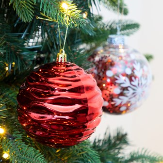 The Christmas Workshop 12PK Shatterproof Large Baubles -Red
