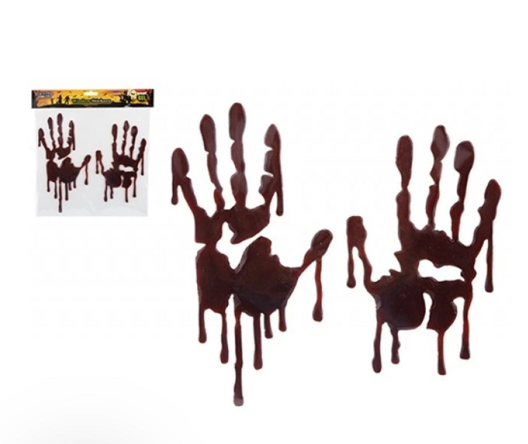 Spooky Blood Handprint Gel Window Stickers
