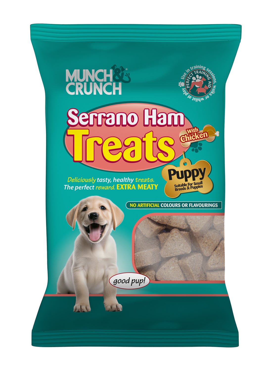 Munch & Crunch Puppy Serrano Ham Treats With Chicken 150g