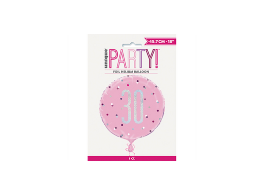 Unique Party 18 Inch Glitz Prismatic Foil Balloon - Pink 30