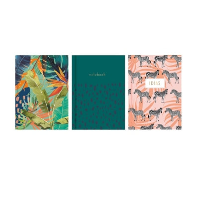 TALLON HARDBACK NOTEBOOK A6 WILD DESIGN ASSORTED