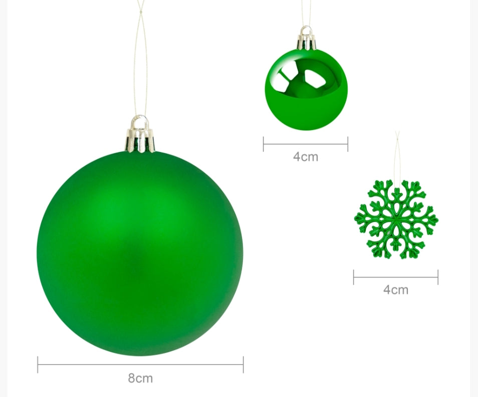 The Christmas Workshop 50Pk Shatterproof Baubles - Green
