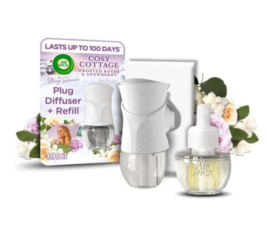 Air Wick Cosy Cottage Frosted Roses & Snowberry Plug-In Diffuser Kit with Refill 19ml