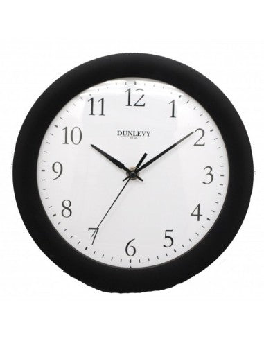 Horloge murale Dunlevy à quartz noire/blanche