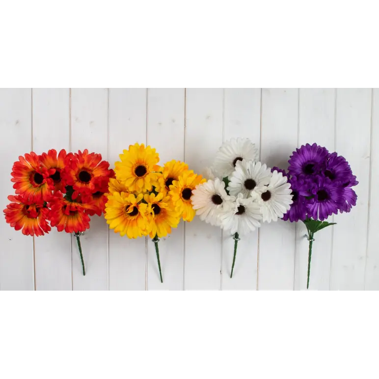 ASSORTED COLOUR ARTIFICIAL FLOWER GERBERA BUSH