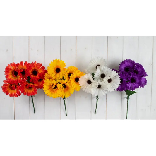 ASSORTED COLOUR ARTIFICIAL FLOWER GERBERA BUSH