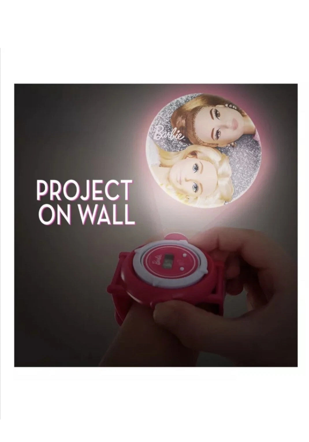 Montre à Projection Barbie pour Enfants avec 10 Images - Rose - Licence Officielle