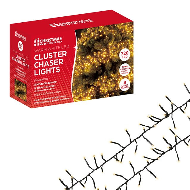 Christmas Workshop 720 LED Warm White Chaser Cluster Light