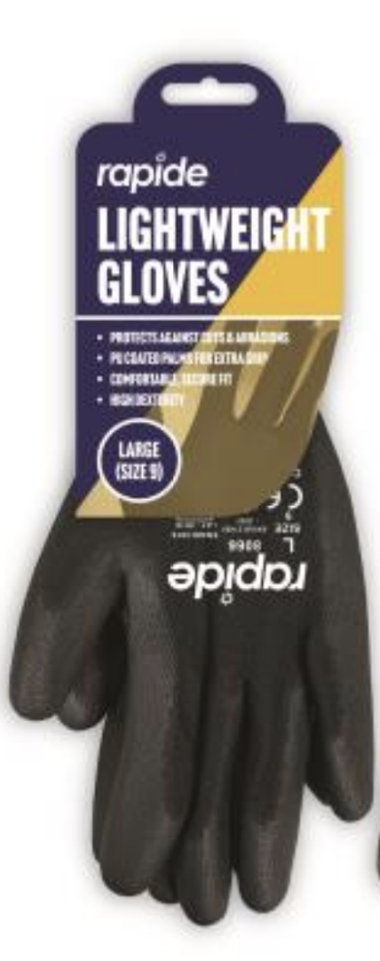 GANTS LÉGERS ENDUITS PU NOIRS