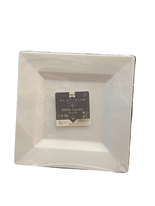 Assiettes carrées réutilisables Platinum Range 10 (16,5 cm/6,5 po)