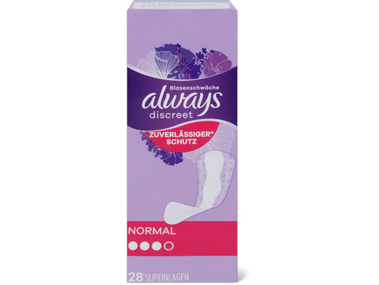 Always Discreet · Protège-slips · Fuites urinaires légères 28 unités