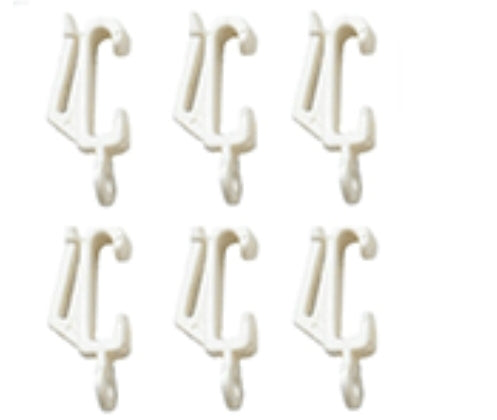 Glissières de rideaux blanc/argent pour tenture (paquet de 5)