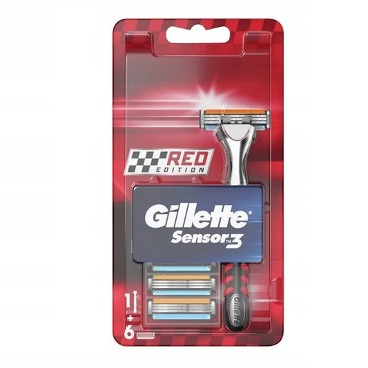 Rasoir Gillette Sensor3 Édition Rouge + lames de rechange 6 unités