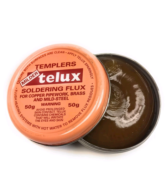 Templers Telux Soldering Flux 50g For Copper Pipework Brass and Mild Steel