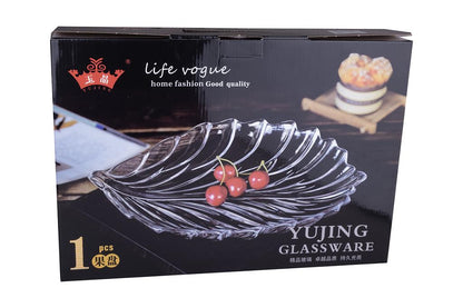 Crystal Glass Fruit Plate  for Dining Serving 42x30x6.5 cm