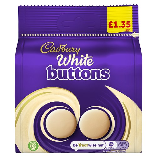 Cadbury White Giant Buttons Bag 85g PM £1.85