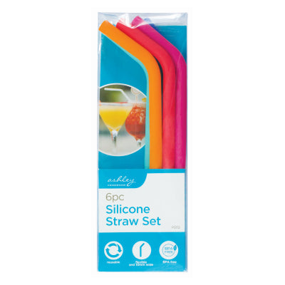 Ashley 6PC SILICONE STRAW SET