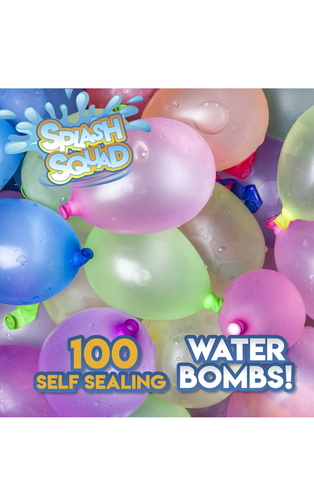 100pc Neon Self Sealing Water Bombs, for Summer, Great for Kids