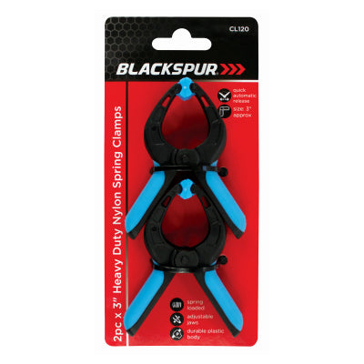 Blackspur 2PC X 3" HEAVY DUTY NYLON SPRING CLAMPS