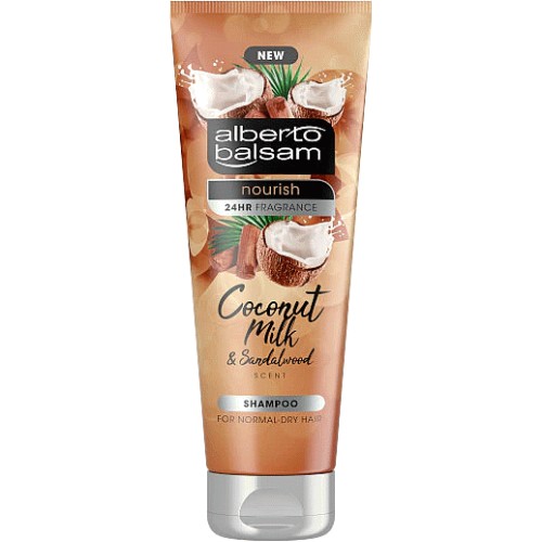 Alberto Balsam
Nourishing Shampoo- Coconut Milk & Sandalwood Scent 250ml