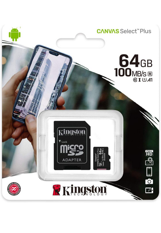 Carte mémoire Kingston MicroSDXC Micro SD XC de 64 Go classe 10