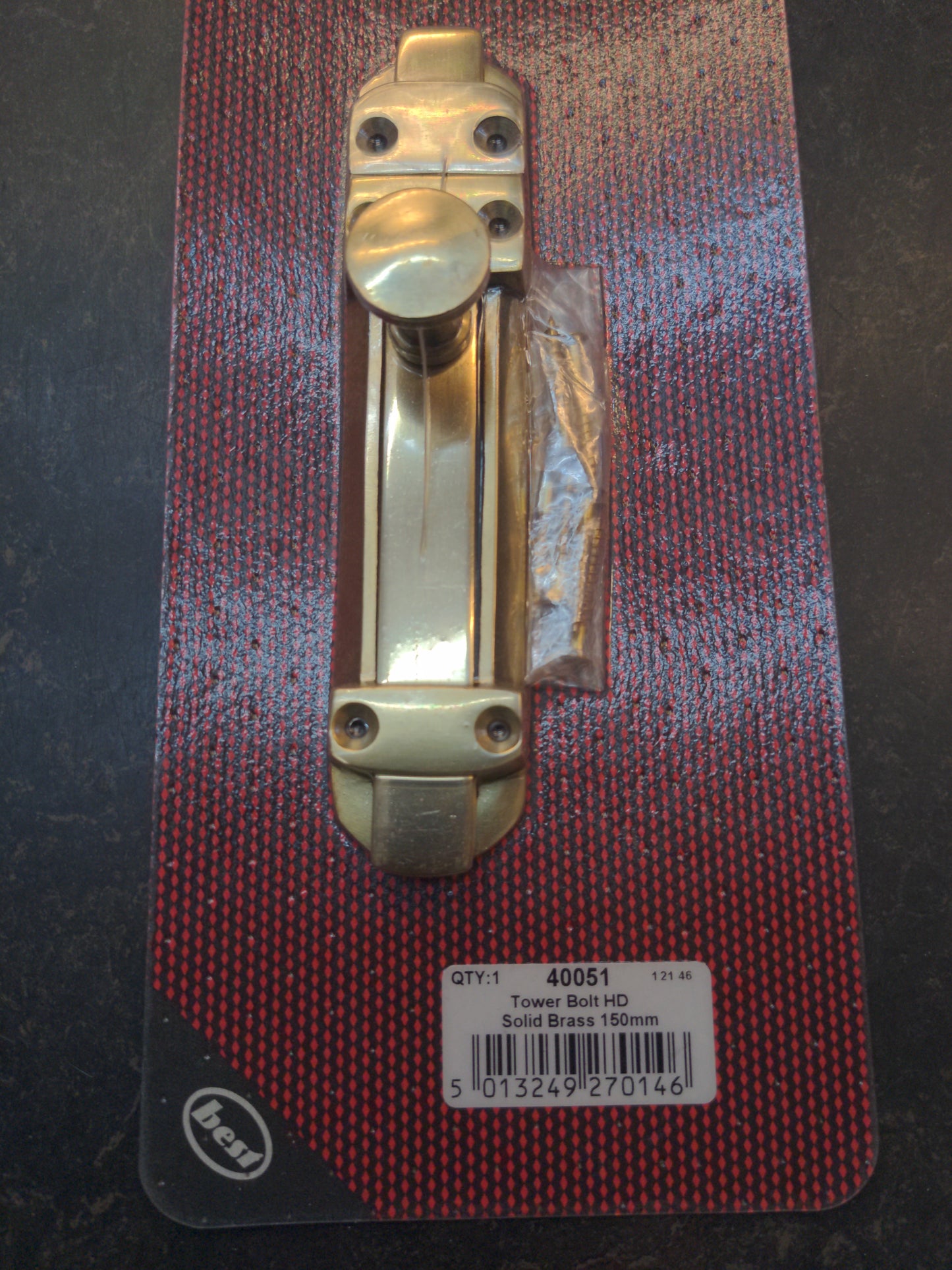 Tower bolt HD Solid Brass 150mm