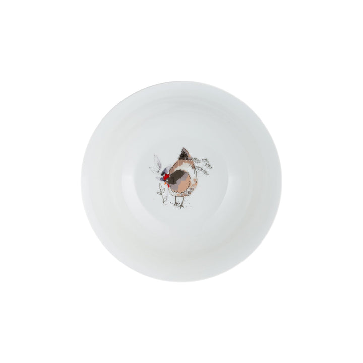 Price & Kensington Country Hens Porcelain Cereal Bowl, 18cm ,White