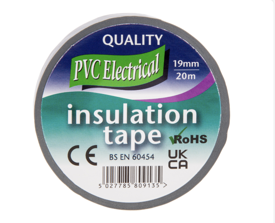 Ultratape 00351920GY PVC Grey Electrical Insulation Tape  19mm x 20m