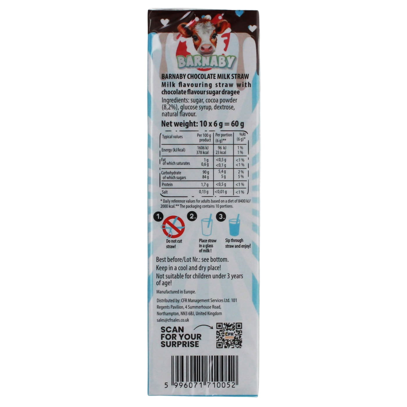 Barnaby Milk Straws Chocolate 10 Pack