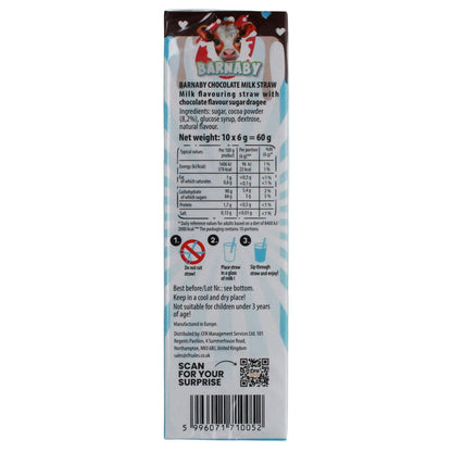 Barnaby Milk Straws Chocolate 10 Pack