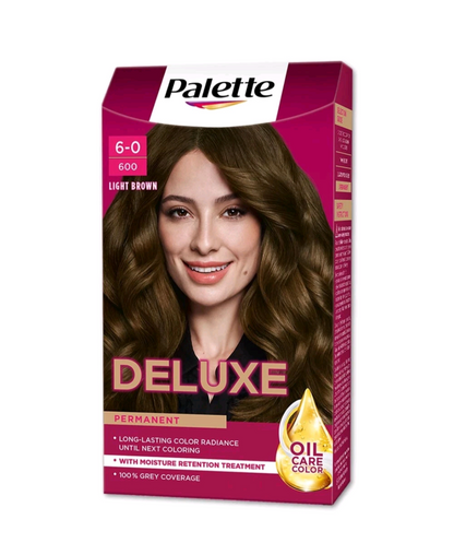 Palette Deluxe Permanent Hair Dye Light Brown 6-0 - Long Lasting Radiance