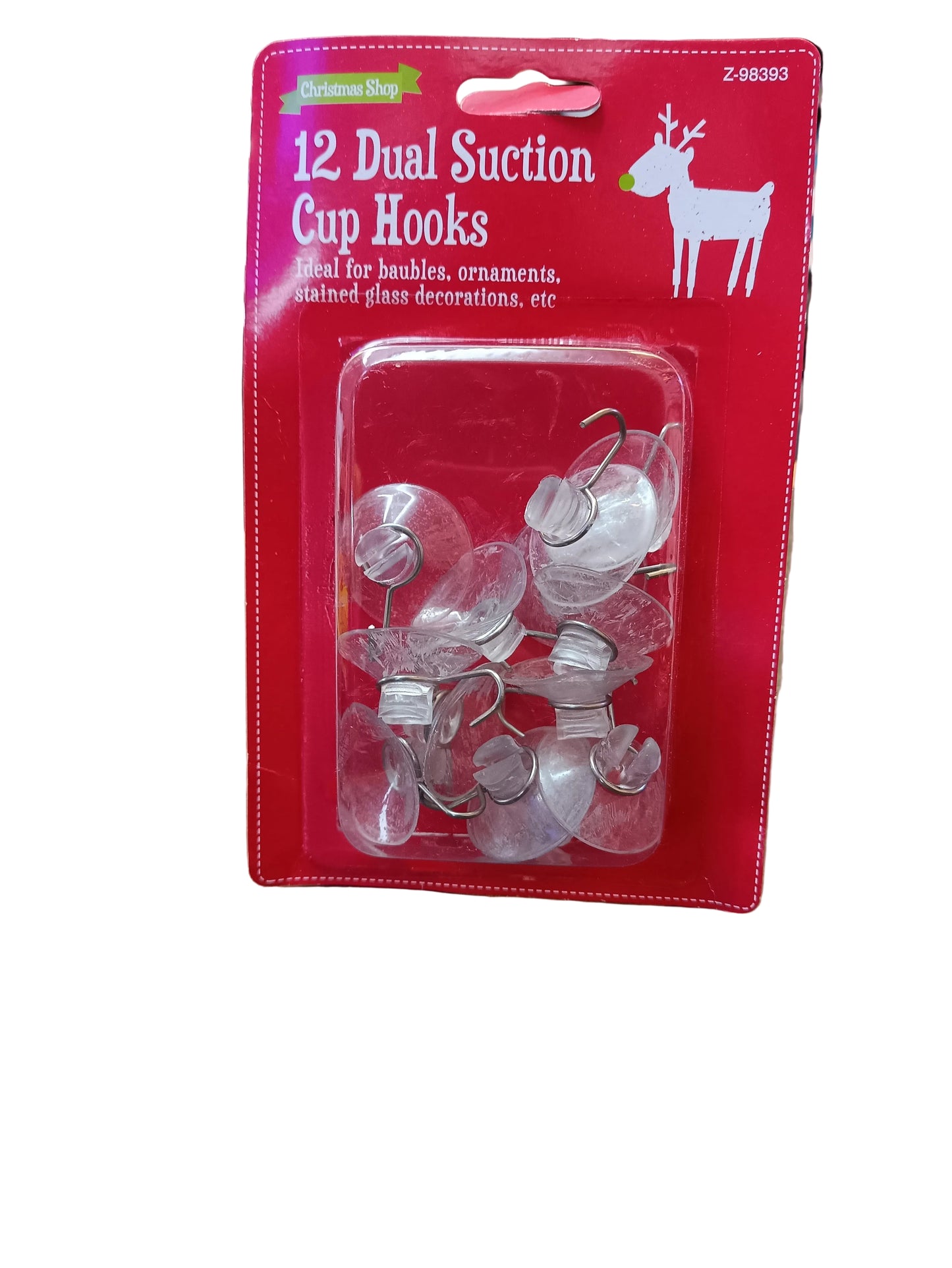 12 Dual Suction Cup Hooks