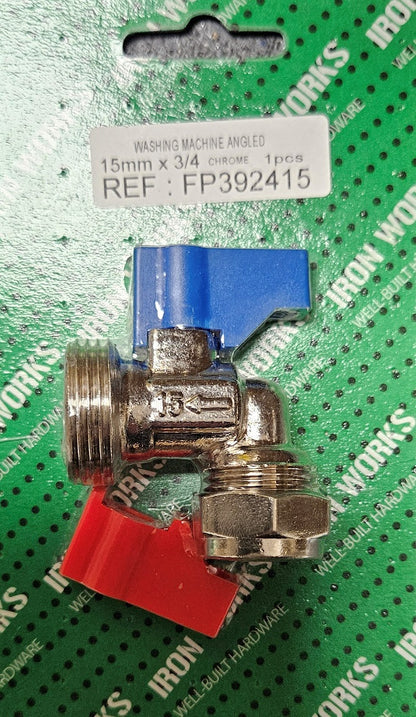 5051 - FP392415 - 15MM X 3/4 ANGLED WASHING MACHINE TAP CHROME