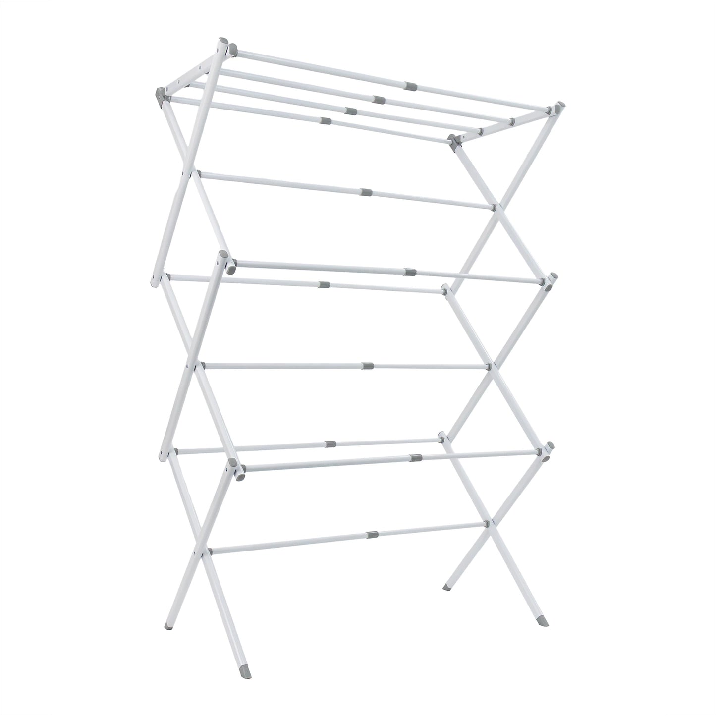 JVL Extendable 3 Tier Concertina Clothes Airer, White
