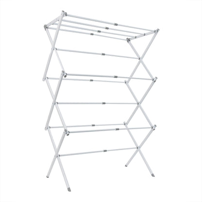 JVL Extendable 3 Tier Concertina Clothes Airer, White