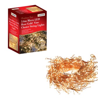 Christmas Workshop 8M 680 Micro LED Rose Gold Cluster String Lights