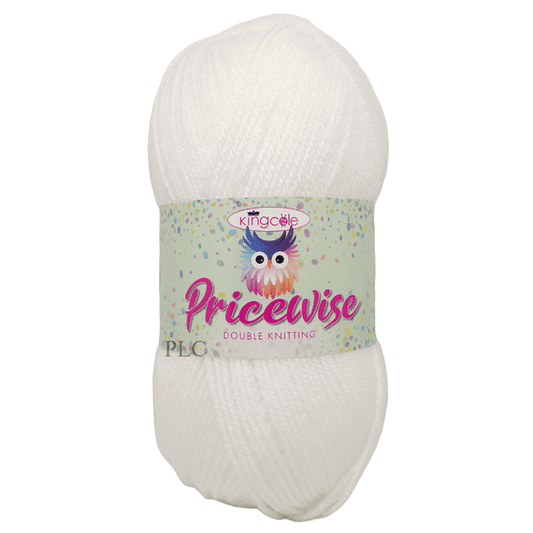 KING COLE PRICEWISE WHITE WOOL 100g
