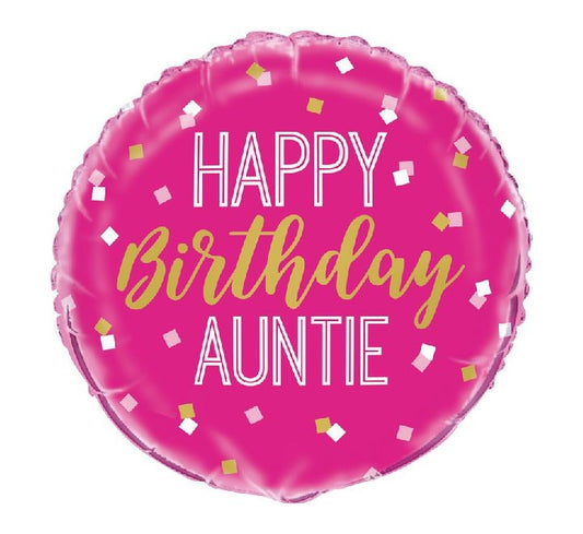 BALLON ALUMINIUM 45 CM JOYEUX ANNIVERSAIRE TATA
