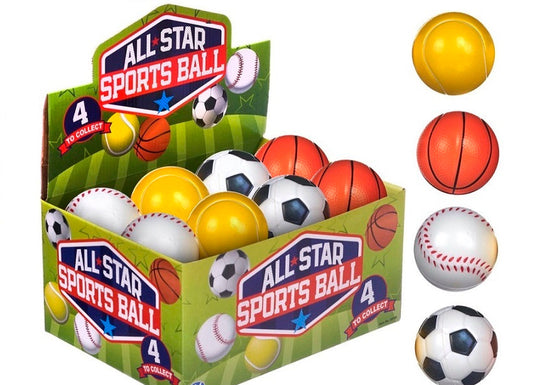 2.5''/6.3cm Sports PU Ball 4 Assorted - 65168