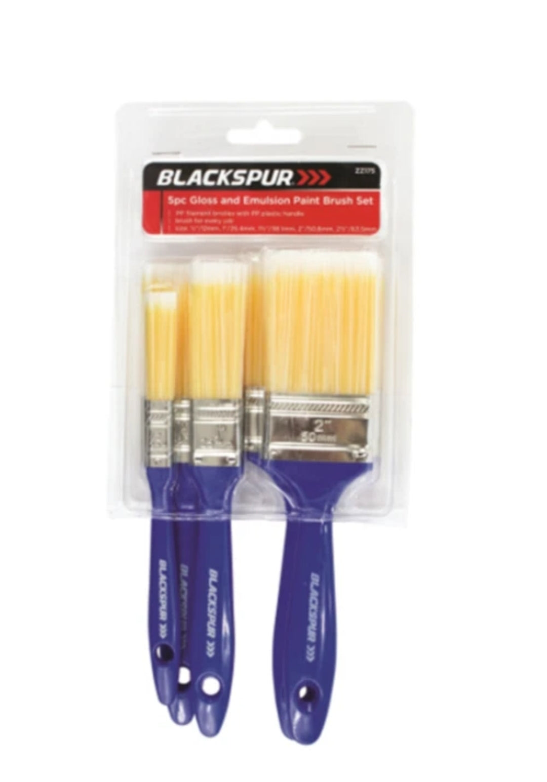 Blackspur – Lot de 5 pinceaux pour peinture brillante et émulsion, pour le bricolage, la décoration intérieure, les murs, le bois
