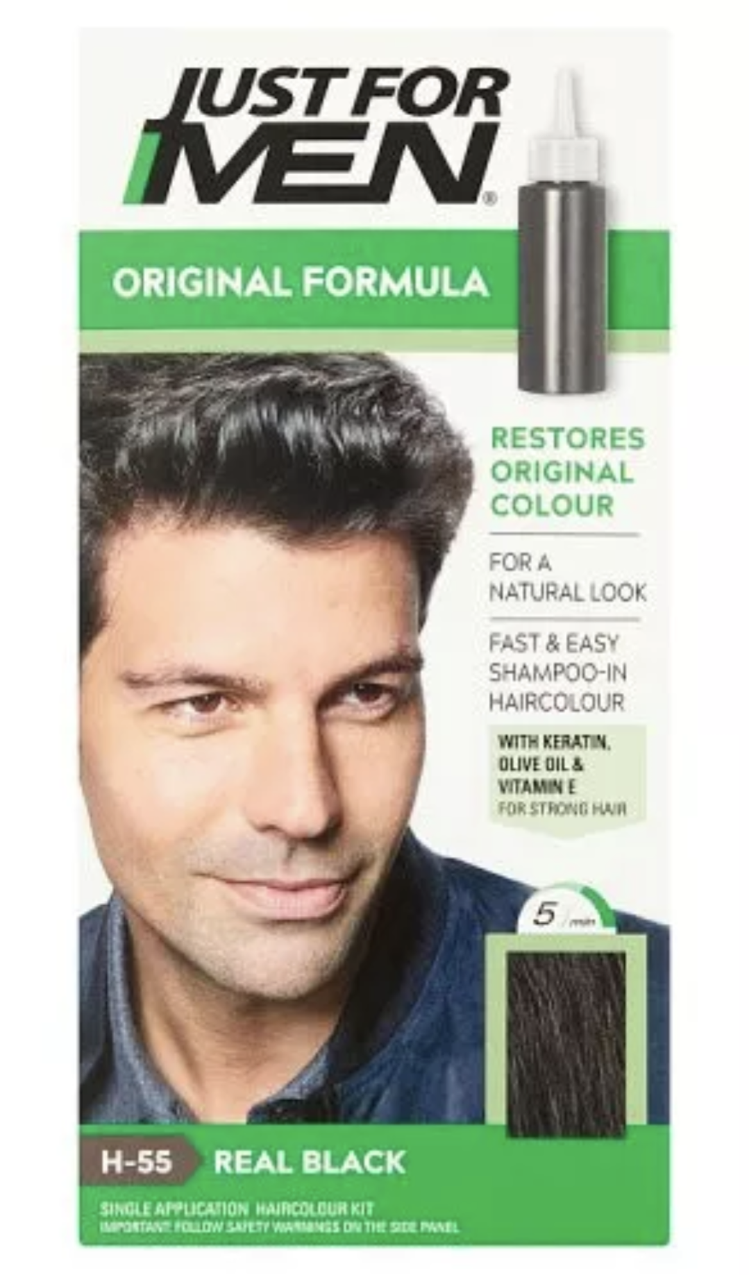 Just for Men Natural Real Black in Hair colour H-55
