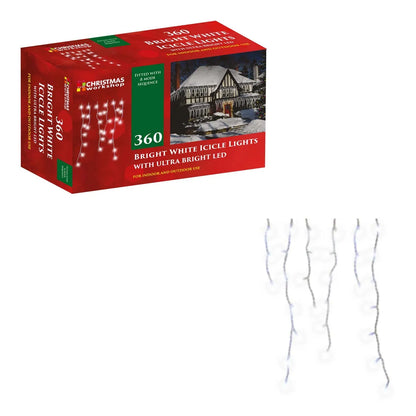 Christmas Workshop 8.5m 360 LED Icicle Chaser Lights - White