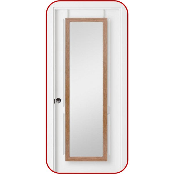 12x48" Door Hanging Mirror Wood Finish